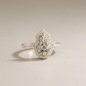 Jewelry Solid 925 Sterling Silver 💎 Natural Diamond 💎Hasma Band Ring Size 7